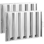 Vevor filtre de hotte aspirante commerciale 622x493 mm, filtre a chicane en acier inoxydable, 5 rainures, ...