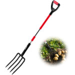Vevor fourche a becher a 4 dents, fourche de jardin avec manche en fibre de verre, longueur totale 114 ...