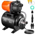 Vevor groupe de surpression, 735 w, pompe de puits peu profonde, reservoir pression 19 l, 3700 l / h, ...