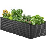 Vevor jardiniere 1800x895x600 mm lit de jardin sureleve metal galvanise bac de plantation fond ouvert ...