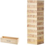 Vevor jeu de tour en bois, 54 blocs, tour de blocs empilables en bois de pin, avec caisse de rangement, ...