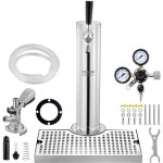 Vevor kit colonne a biere un robinet, distributeur de biere boisson en acier inoxydable, tireuse a biere ...