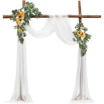 Vevor kit fleurs artificielles pour arche de mariage avec 2 bouquets de fleurs, 1 rideau translucide, ...