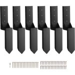 Mophorn - vevor kit de reparation de poteau de cloture, 6 pcs, support de poteau en acier robuste, interieur ...