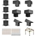 Vevor kit support de pergola, lot de 14, support de poteau bois 92x92 mm, supports deangle a 3 voies, ...