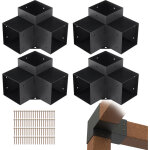 Vevor kit supports de pergola 6x6 po 15x15 cm support de poteau bois de menuiserie 4 supports deangle ...