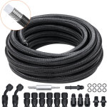 Vevor kit tuyau deessence 6an durite essence � 12 mm longueur 7, 62 m tressee en ptfe et inox conduite ...