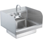 Vevor lave - mains avec robinet et dosseret lateral lavabo mural ou encastrable 432 x 381 x 330 mm evier ...