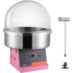 Vevor machine a barbe a papa electrique 1000 w, appareil a barbe a papa commercial avec couvercle rose, ...