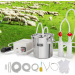 Vevor machine a traire pour chevre, seau inox 304 3 l, trayeuse electrique sous vide a pulsation auto ...