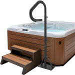 Vevor main courante spa 54, 2x37x160 cm rampe escalier securite spa rotative 360 hauteur reglable 122, ...