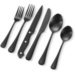 Vevor menagere 48 pieces, couverts en acier inox de qualite alimentaire, finition miroir, lavables au ...