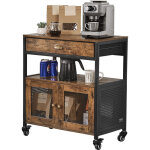Vevor meuble de bar a cafe 61 x 36 x 70, 5 cm, armoire de bar a cafe avec rangement a 4 niveaux, table ...