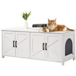 Meuble cache bac a litiere pour 2 chats, maison de toilette pour chat avec chambres doubles, armoire ... Meuble cache bac a litiere pour 2 chats, maison de toilette pour chat avec chambres doubles, armoire ...