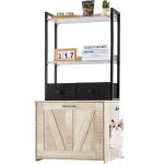 Meuble cache bac a litiere pour chat, 60x50x127 cm, maison de toilette pour chat avec 2 etageres, 2 paniers, ... Meuble cache bac a litiere pour chat, 60x50x127 cm, maison de toilette pour chat avec 2 etageres, 2 paniers, ...