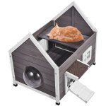 Niche deexterieur resistante aux intemperies pour chats, abri en bois pour plusieurs chats, entree laterale ... Niche deexterieur resistante aux intemperies pour chats, abri en bois pour plusieurs chats, entree laterale ...