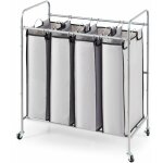Vevor panier a linge mobile 76, 5x41x86, 5 cm chariot linge sale avec 4 sacs de tri amovibles de 34x58x70 ... Vevor panier a linge mobile 76, 5x41x86, 5 cm chariot linge sale avec 4 sacs de tri amovibles de 34x58x70 ...