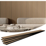 Vevor panneaux acoustiques a lattes en bois 2400 x 200 mm lamelles acoustiques en mdf pour mur interieur ...