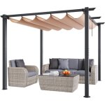 Vevor pergola retractable exterieure 3 x 3 m, tonnelle de jardin en aluminium avec auvent, pergola moderne ... Vevor pergola retractable exterieure 3 x 3 m, tonnelle de jardin en aluminium avec auvent, pergola moderne ...