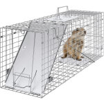 Vevor piege pour animaux vivants 785x254x305 mm cage trappe chat pliable fil de fer galvanise sans cruaute ...