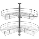 Vevor plateau tournant pour meuble deangle 71 cm 2 niveaux, tourniquet de cuisine rotatif a 360�, etagere ...