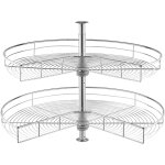 Vevor plateau tournant pour meuble deangle 80 cm 2 niveaux, tourniquet de cuisine rotatif a 360, etagere ...