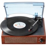 Platine vinyle 3 vitesses tourne - disque entrainement par courroie, haut - parleurs stereo integres ...