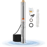 Vevor pompe immergee pour puits profond, 550 w, pompe a eau en acier inox, debit 65 l / min, hauteur ...