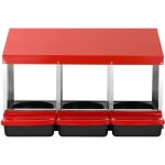Vevor pondoir a poules, 3 compartiments, nichoirs inclines en metal, 796x525x475 mm, stable et resistant ...