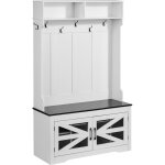 Vevor porte - manteau en bois, meuble d?entree avec banc et rangement pour chaussures, support manteau ...