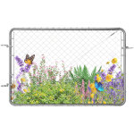 Vevor portillon de jardin, 183x122 cm, porte de cloture a mailles losangees reglable, portail de cloture ...