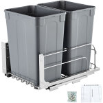 Vevor poubelle coulissante sous evier et sous plan 2x32, 8 l, collecteur de dechets avec systeme coulissant ...