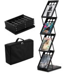 Presentoir a documents pliable skyshalo, presentoir a 4 niveaux pour magazines et brochures, support ...