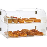 Vevor presentoir a patisserie a 2 niveaux vitrine de boulangerie transparente en acrylique leger etagere ...