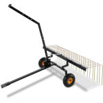 Vevor rateau dechaumeur de remorquage, 1500 mm, rateau dechaumeur remorque de pelouse avec 24 dents en ...