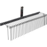 Rateau paysager remorque, 1830 mm, rateau dechaumeur avec 32 dents en acier, rateau a gazon fixable sur ...