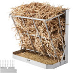 Vevor ratelier a foin pour betail de 179, 5 l, mangeoire a cereales et a foin 2 en 1, mangeoire murale ...