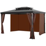 Vevor rideau deintimite pour tonnelle exterieur, 281x341x214 cm, rideaux pare - soleil universel polyester ...