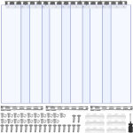 Vevor rideau laniere pvc 0, 96x2, 1 m rideau lamelle plastique transparent de porte, lot de 6, bande ...