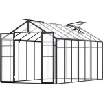 Vevor serre de jardin polycarbonate, 236x402x207 cm, avec 2 fenetres deaeration, porte a charniere, style ...