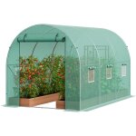 Serre tunnel jardin, 292x196x190 cm, tente abri plantes avec cadre en acier galvanise, couverture en ...