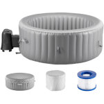 Vevor spa gonflable rond capacite 2 - 4 personnes, bains a remous d?exterieur portable 180x66 cm, avec ...
