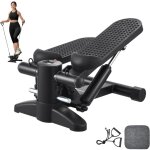 Vevor stepper d?exercices fitness a domicile, mini stepper d?appartement hydraulique avec bandes de resistance ...