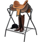 Vevor support de selle cheval, 2 niveaux, porte - selle anglais western pliable portable, capacite de ...