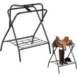 Vevor support de selle cheval, lot de 2, porte - selle anglais western pliable portable, capacite de ...