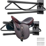 Vevor support de selle cheval, lot de 2, porte - selle anglais western portable avec barre de protection, ...