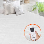 Vevor surmatelas chauffant, 150x80 cm, chauffe - lit electrique en tissu brosse avec 4 niveaux de chauffage, ...