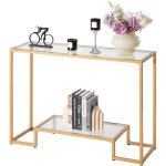 Vevor table console en verre 2 niveaux, table deappoint rectangulaire moderne, bout de canape avec plateau ... Vevor table console en verre 2 niveaux, table deappoint rectangulaire moderne, bout de canape avec plateau ...