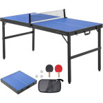 Vevor ? table de ping - pong pliable portable mdf 1526x665x718mm ? avec filet, 2 raquettes, 3 balles, ...