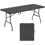 Vevor table pliante rectangulaire en plastique, table utilitaire portable de 180 cm, solide et stable, ...